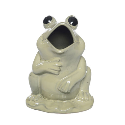 Ceramic Frog Pitcher Green for Spring Serving and Entertaining