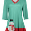 Aqua Snowman Holiday Top
