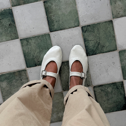 Ashley Mary Jane Flats - Bone