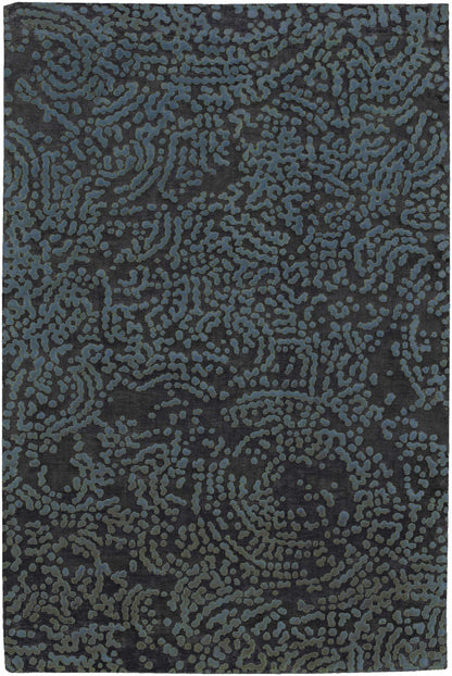 Pensacola Denim/Black Premium Wool&Viscose Rug - Clearance