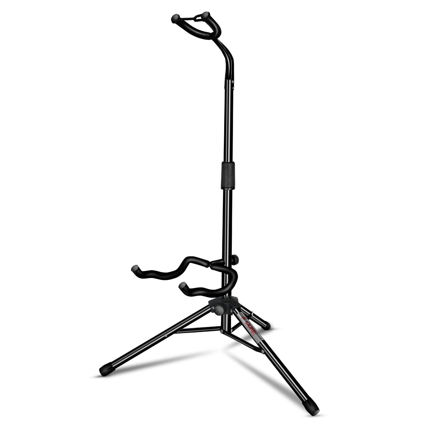 5 Core Guitar Stand Floor Adjustable Heavy Duty W Neck Holder for Acoustic Electric Classic Bass - GSH HD BLK - Black