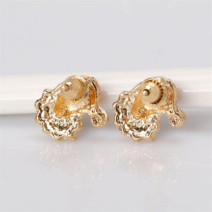Red Enamel & Goldtone Santa Claus Stud Earrings
