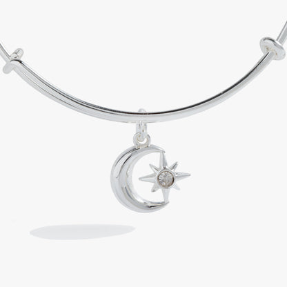 Star and Moon Charm Bangle