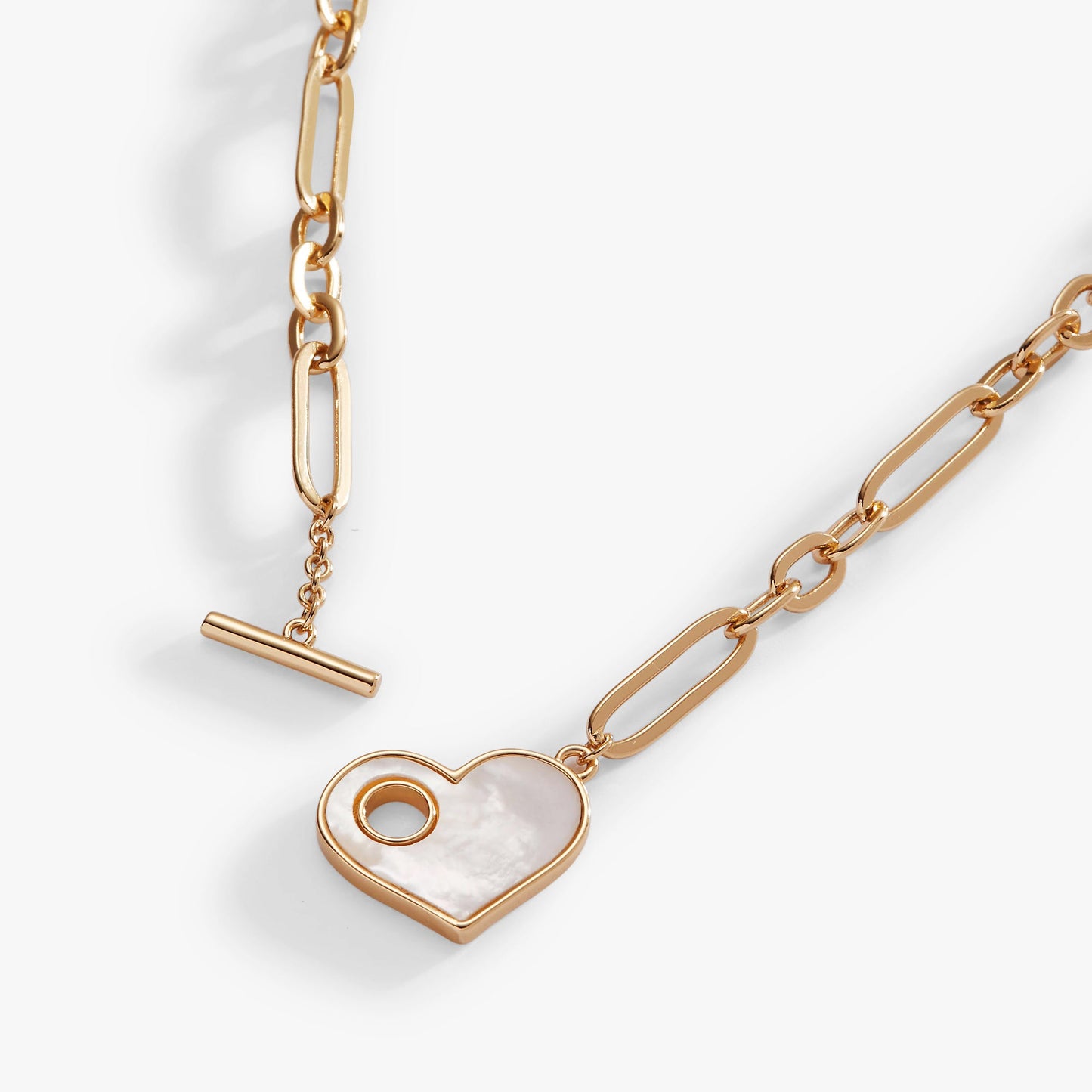 Heart Mother of Pearl Toggle Necklace