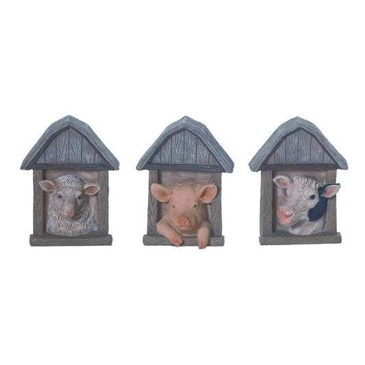 Resin Barn Window Decor Set of 3 Spring and Summer Home Decorations Decorative Objects
