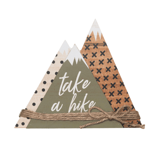 7.75 in Multicolor Spring Layered Mountain Decor Wooden Decorative Object for Spring Home Decor