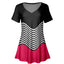 Fuchsia & Black Stripe Hem