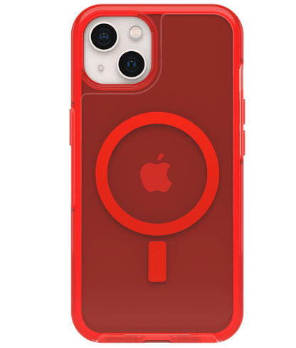 Otterbox Apple Iphone 13 Symmetry Series Antimicrobial Clear Case with Magsafe - in the Red