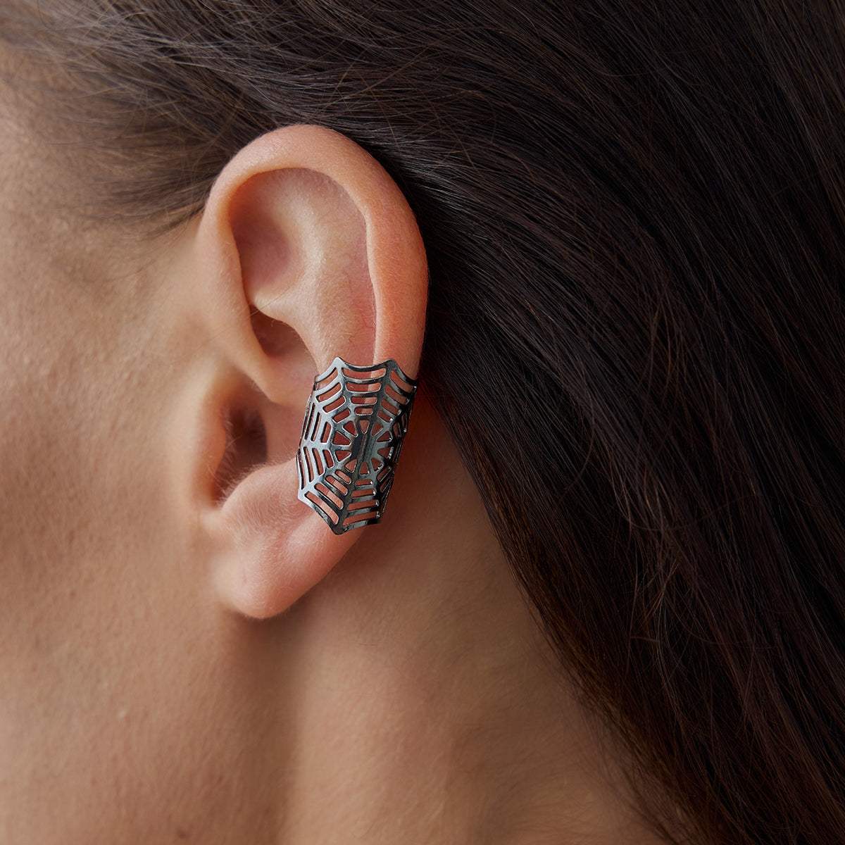 Blacktone Spider Web Ear Cuff