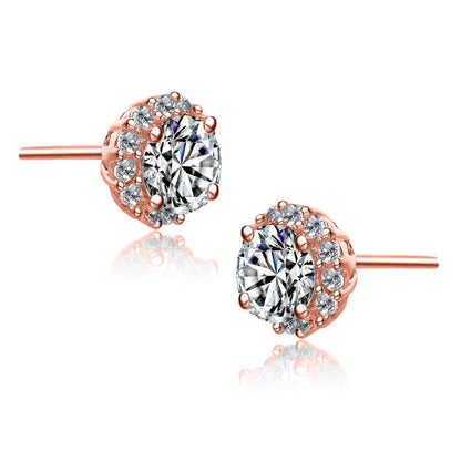 Very Stylish Round Pave Stud Earrings