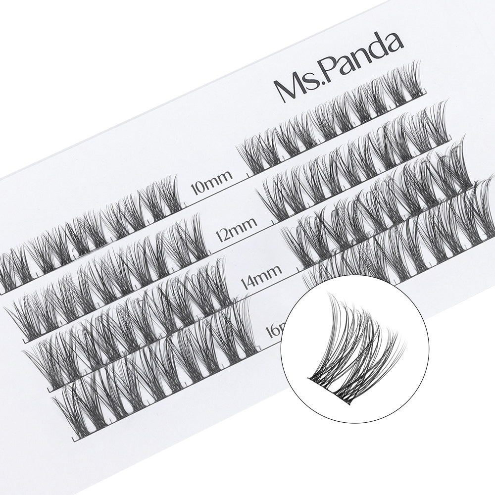 Ms. Panda Cluster Lashes – 10–16mm Mix Curl False Eyelash Set