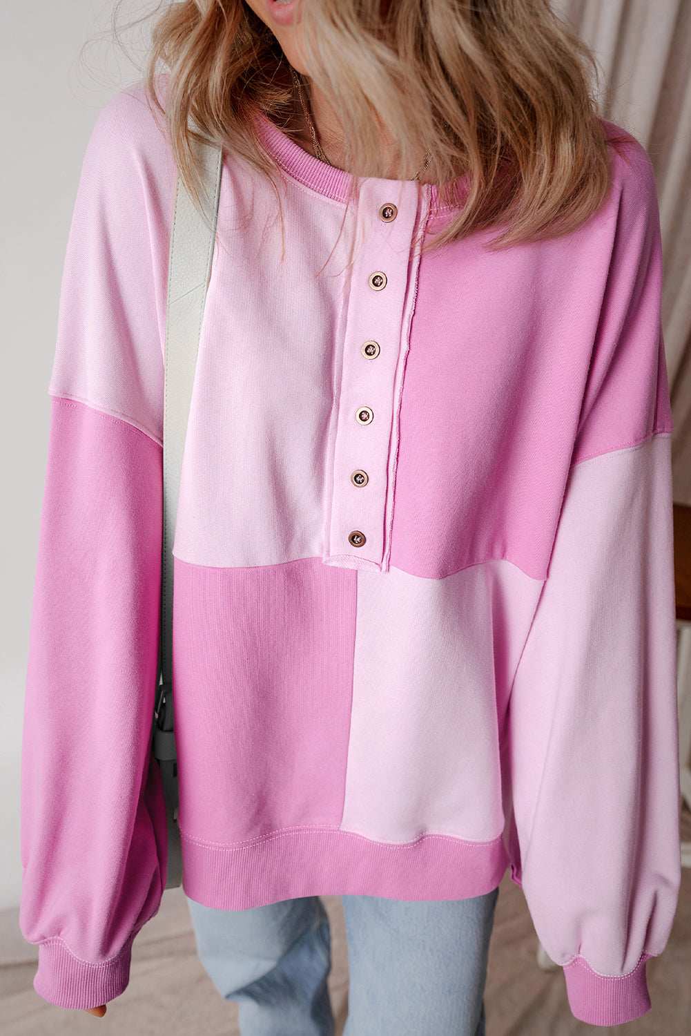 Tallulah High Low Oversize Sweatshirt - Pink / L - 12/14