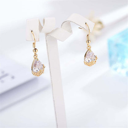 Crystal & Goldtone Floral Drop Earrings