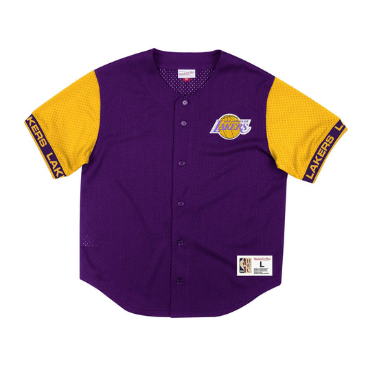 Mitchell & Ness Men's NBA Pure Shooter Mesh Button Front Los Angeles Lakers