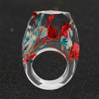 Red & Blue Dried Flower Ring-1