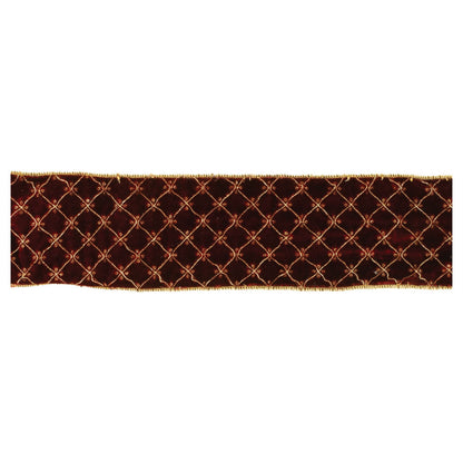 Melrose International Ornate Diamond Pattern Wired Ribbon (Set of 2)