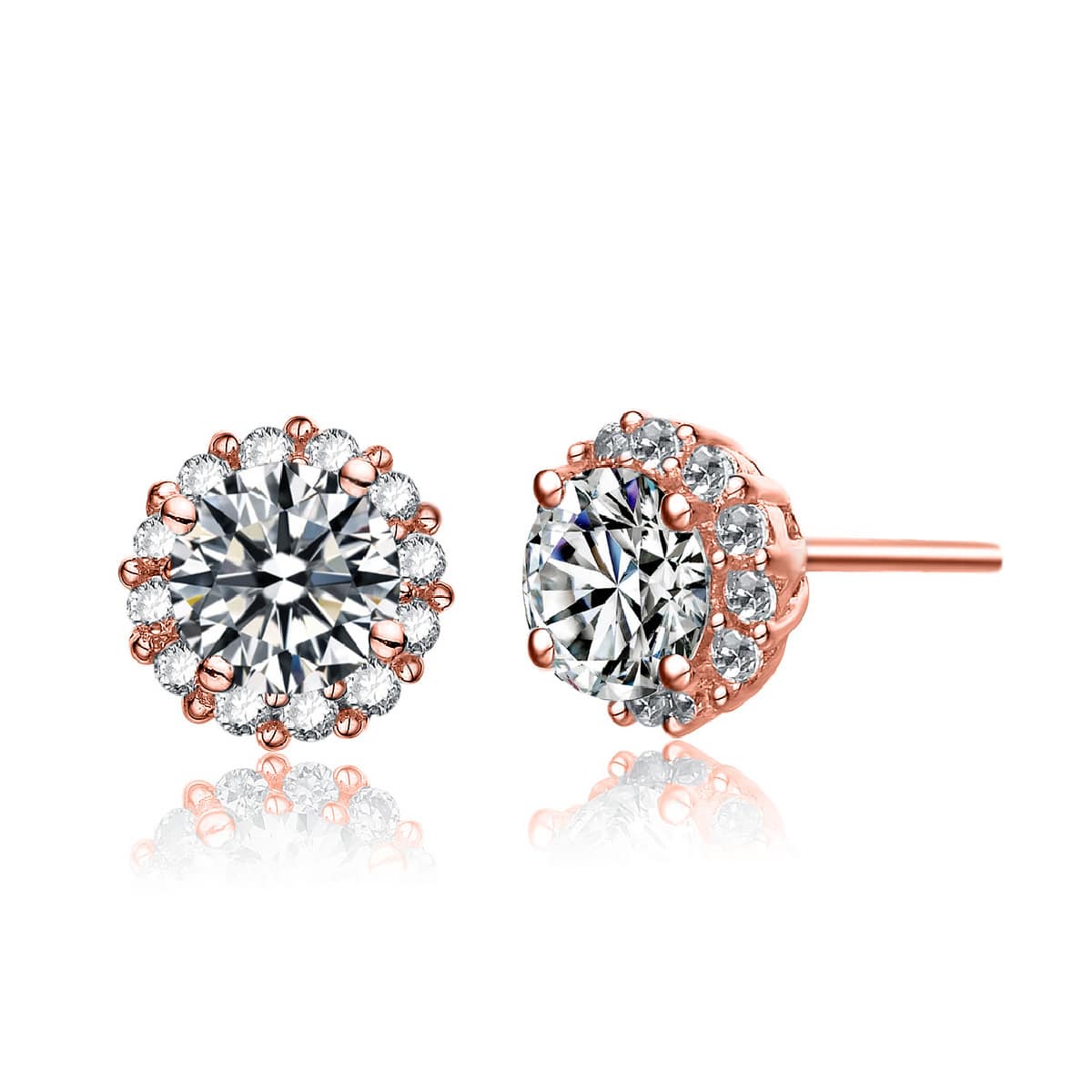 Very Stylish Round Pave Stud Earrings