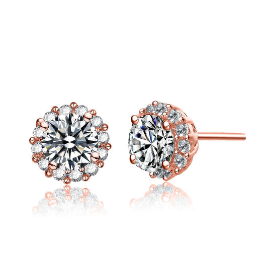 Very Stylish Round Pave Stud Earrings