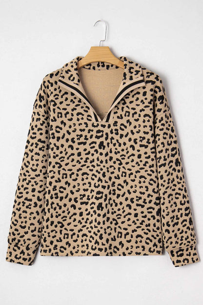 Threaded Pear Tru Polo Collar Pullover Top