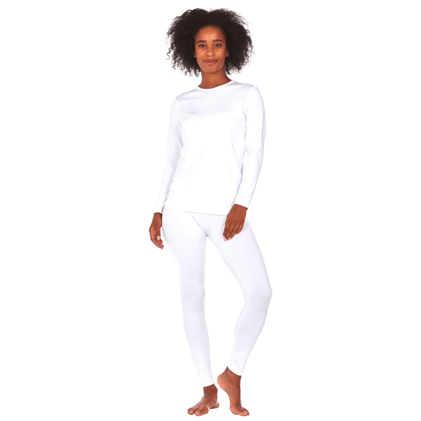Therma Jane Womens Thermal Fleece Lined Crew Neck Top and Pant Set (Red, Medium)