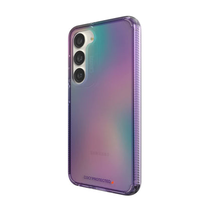 Zagg Gear4 Milan Samsung Galaxy S23 Series Phone Case (Aurora), D30 Drop Protection up to 13ft / 4m, Wrks with Wireless Charging Systems, Lightweight and Transparent with Edge-To-Edge Protection