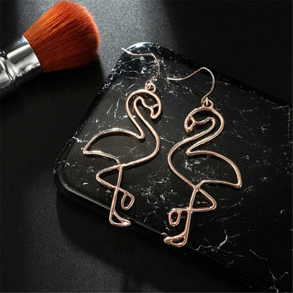 Goldtone Flamingo Drop Earrings
