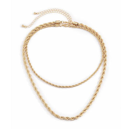 Goldtone Layered Rope Chain Set