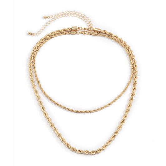 Goldtone Layered Rope Chain Set