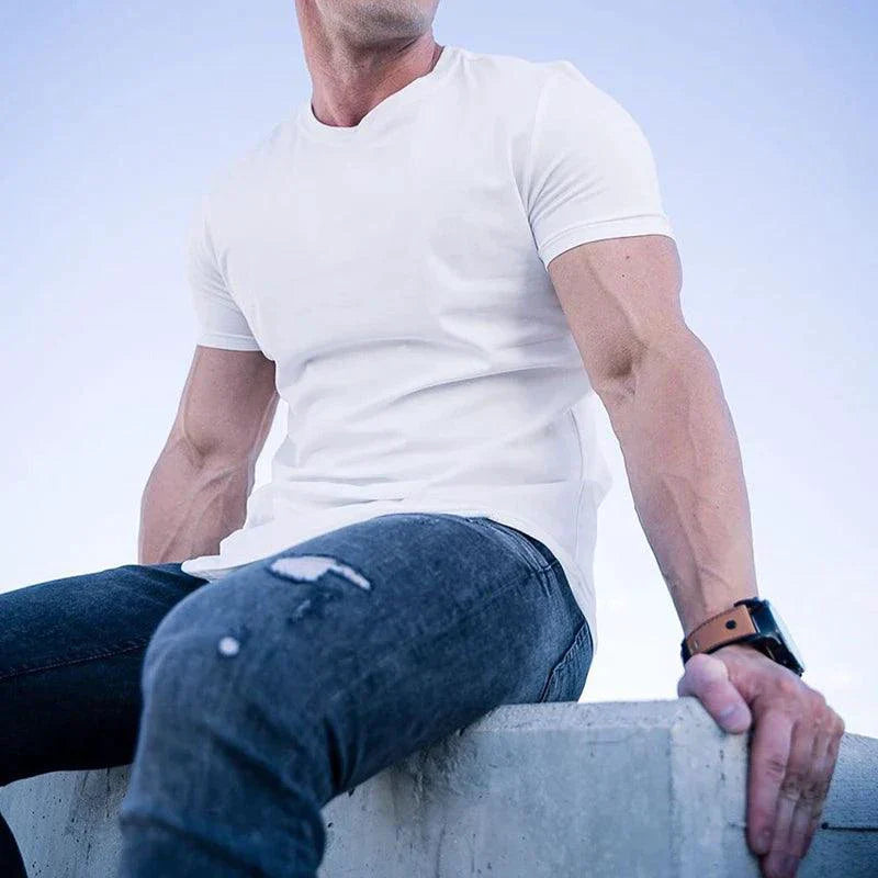 Men's Summer Muscle T-Shirt for Gym Workouts
