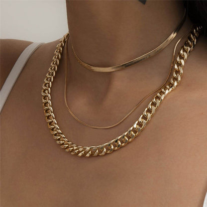 Goldtone Snake Chain & Choker Set