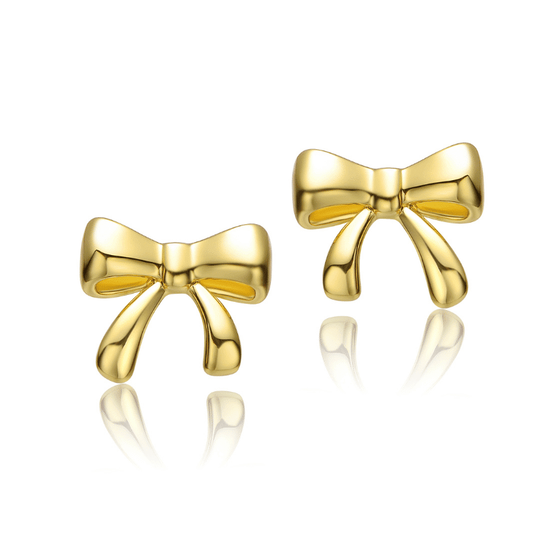 Baby/Toddler 14k Gold Plated Tiny Ribbons Stud Earrings