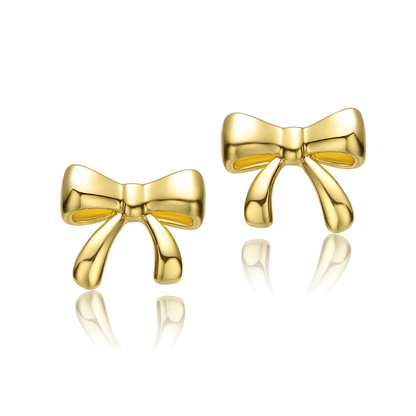 Baby/Toddler 14k Gold Plated Tiny Ribbons Stud Earrings