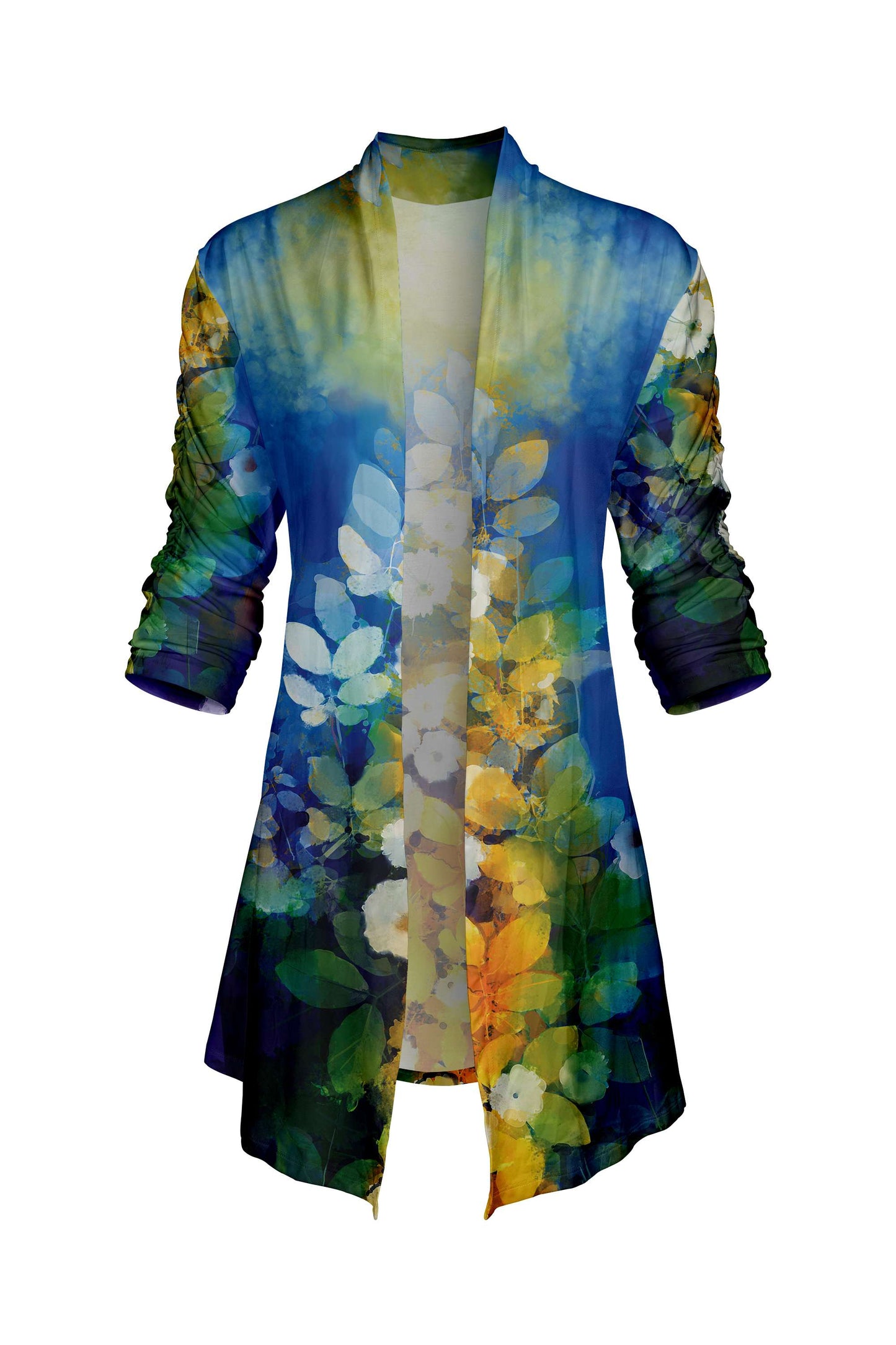 Blue Yellow Abstract Floral-