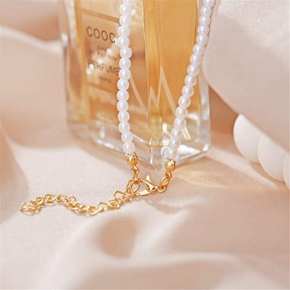 Pearl & Goldtone Choker Necklace
