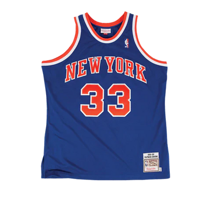Mitchell and Ness Nba Authentic Road Jersey New York Knicks 1991 Patrick Ewing Mens