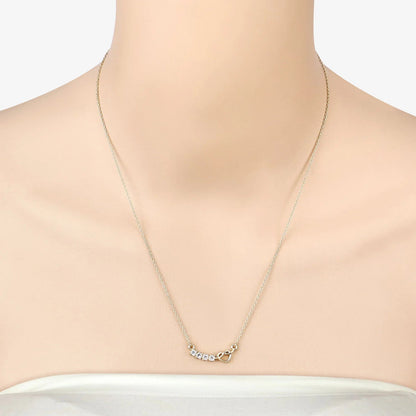 0.24 Ct Round Blue Aquamarine Prong 18K Gold Plated Silver Heart & Infinity Necklace
