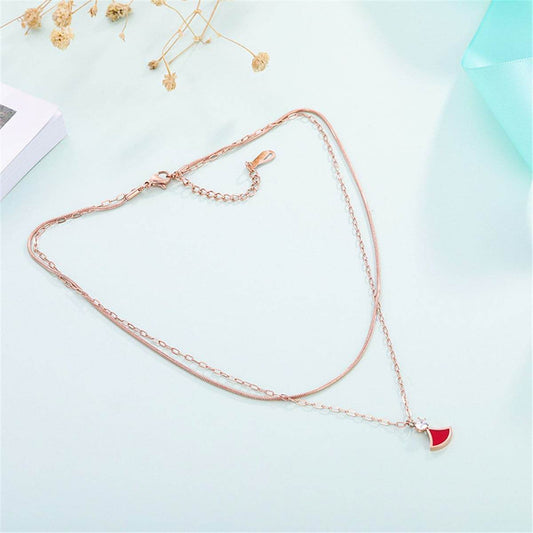 Cubic Zirconia & Rose Goldtone Layered Pendant Necklace
