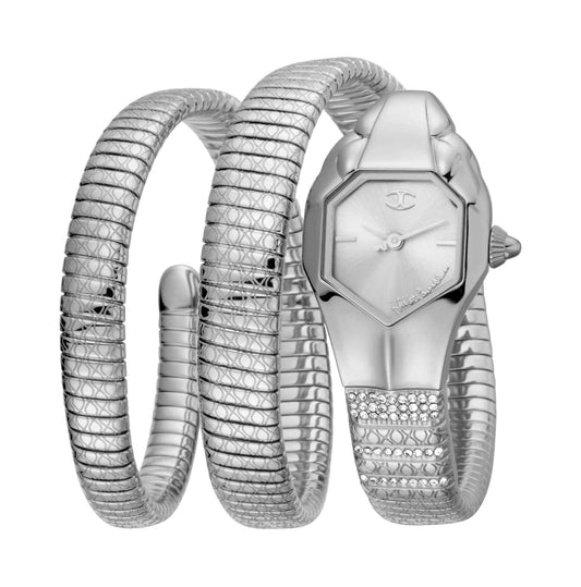 Just Cavalli Women's Just Glam EVO 1 Silver Dial Stainless Steel Bracelet Watch Jc1l112m0015