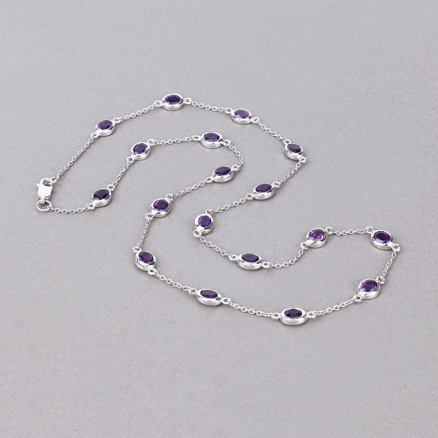Genuine Amethyst By The Yard Necklace
