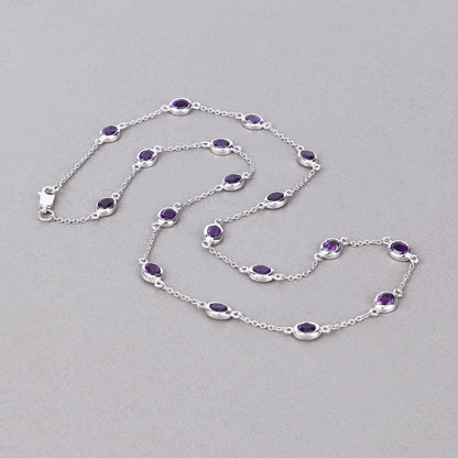 Genuine Amethyst By The Yard Necklace