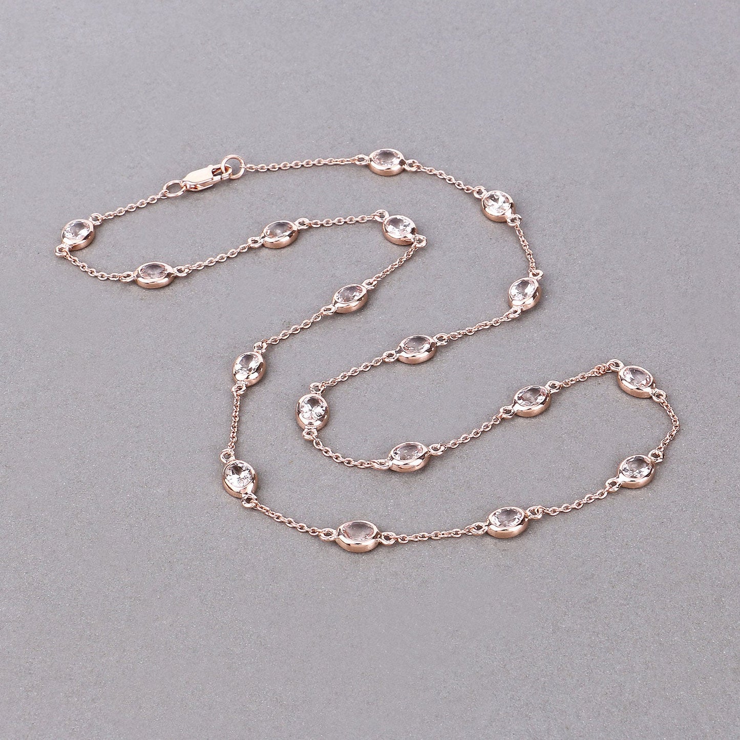 Genuine Morganite By The Yard Necklace