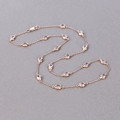 Genuine Morganite By The Yard Necklace