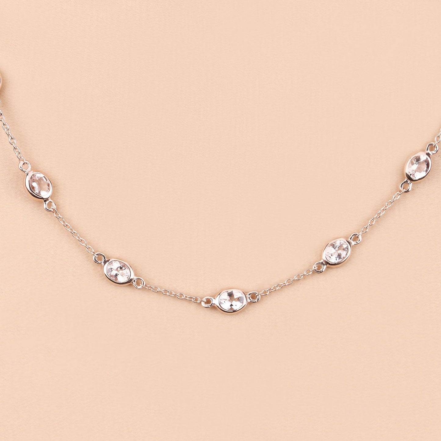 Genuine Morganite By The Yard Necklace