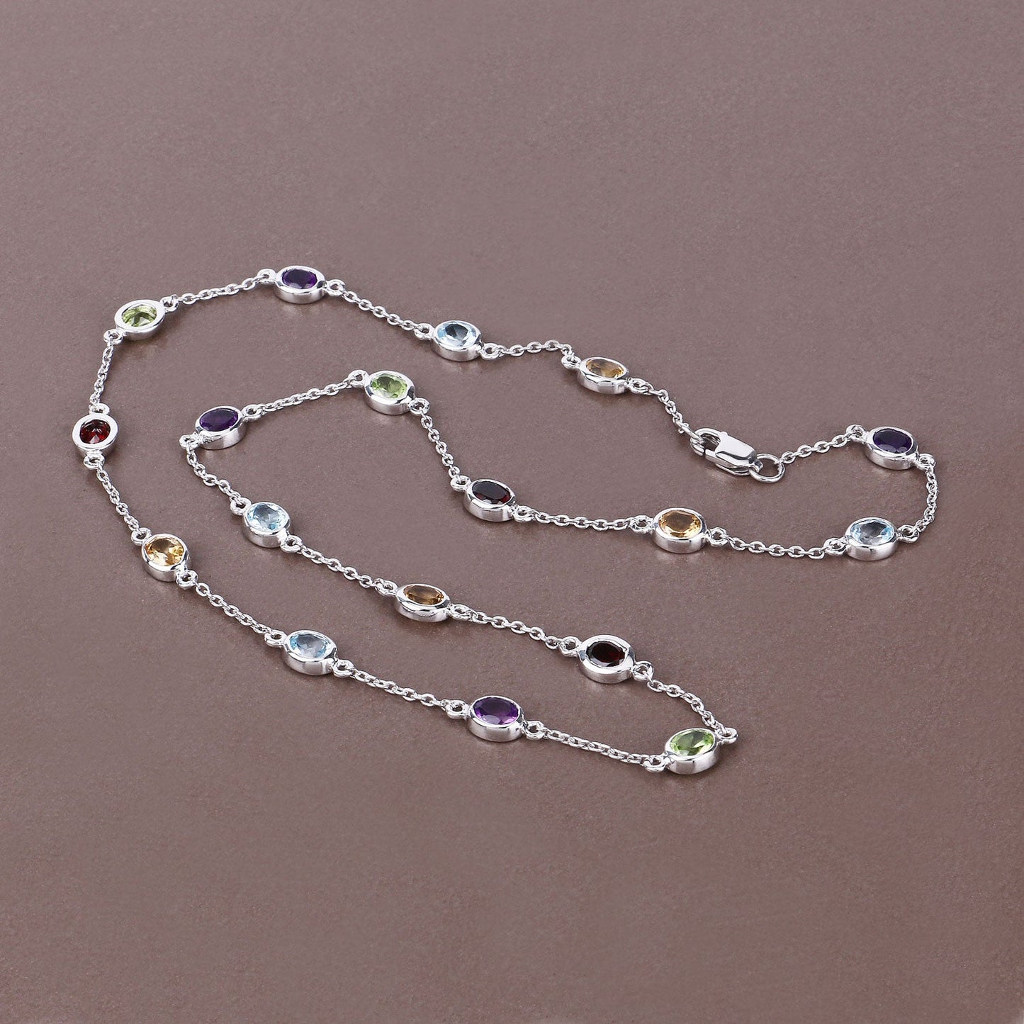 Genuine Multi Stones By The Yard Necklace