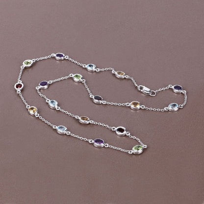 Genuine Multi Stones By The Yard Necklace