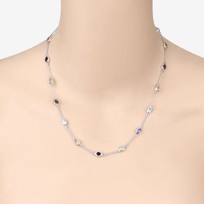Genuine Multi Stones By The Yard Necklace
