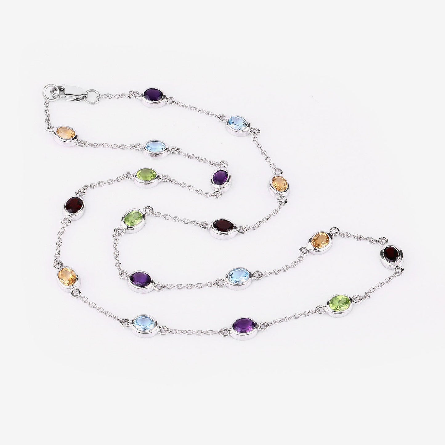 Genuine Multi Stones By The Yard Necklace