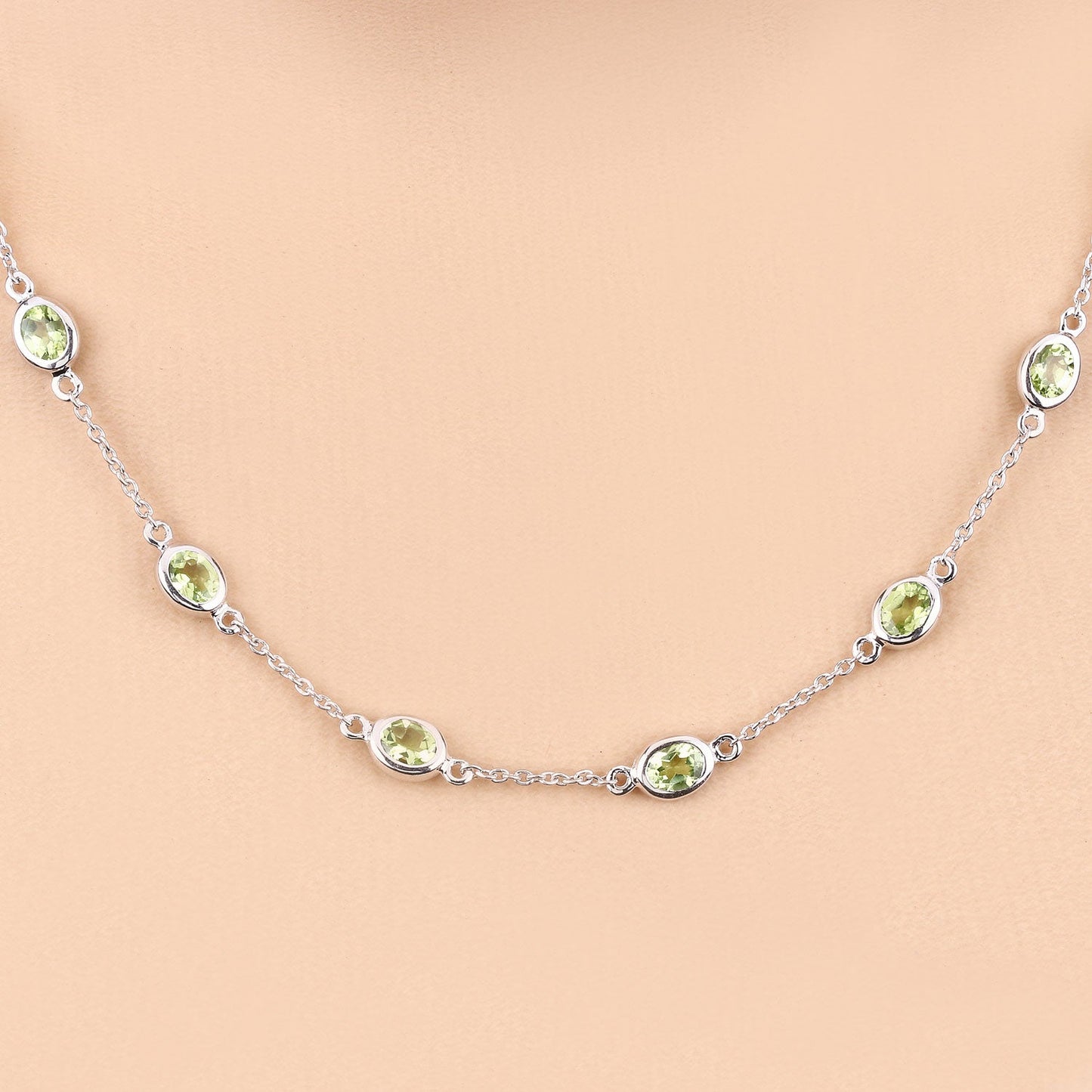 Genuine Peridot By The Yard Necklace