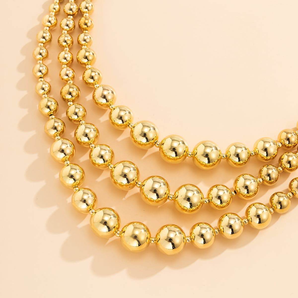 Goldtone Layered Beaded Necklace