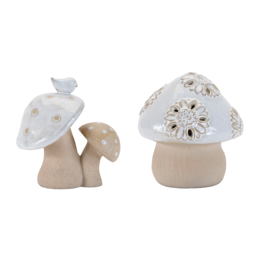 Melrose International Porcelain Mushroom Decor (Set of 6)